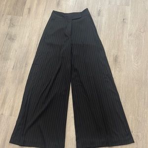 Black satin trousers